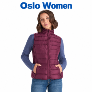 Istuva pehmustettu gilet-liivi Oslo Woman painettuna tai painamattomana