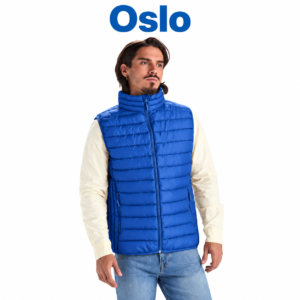 Pehmustettu gilet-liivi höyhenefektitäytteellä OSLO painettuna tai painamattomana