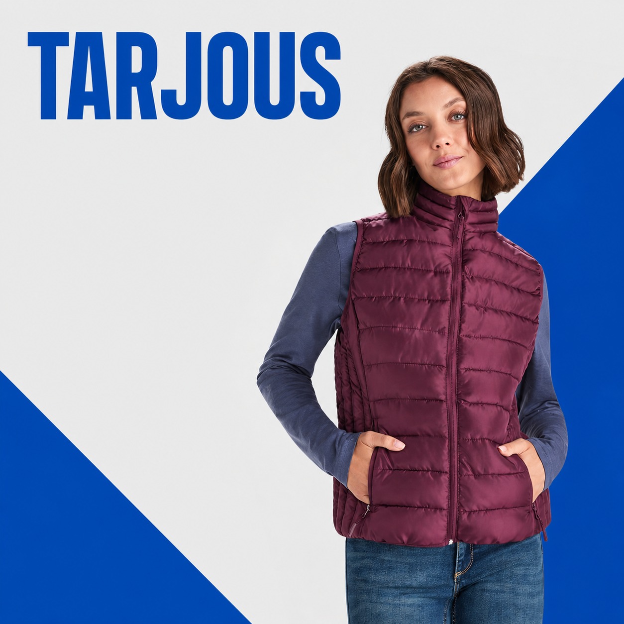 Istuva pehmustettu gilet-liivi Oslo Woman painettuna tai painamattomana